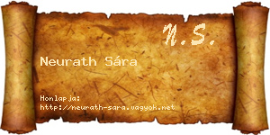 Neurath Sára névjegykártya